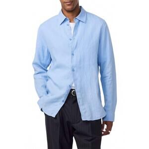 NEW NN07 enzo long sleeve shirt in cerulean